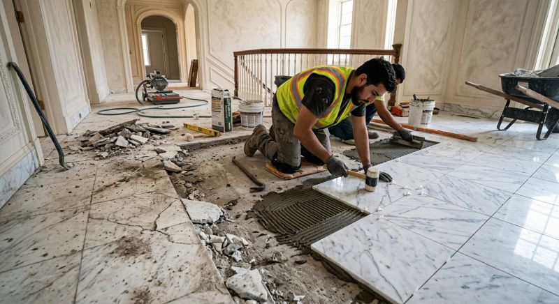 Marble Floor Replacement in Kansas City, KS