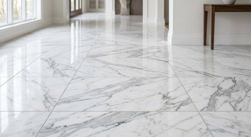 White Marble Tile Installation in Alpharetta, GA
